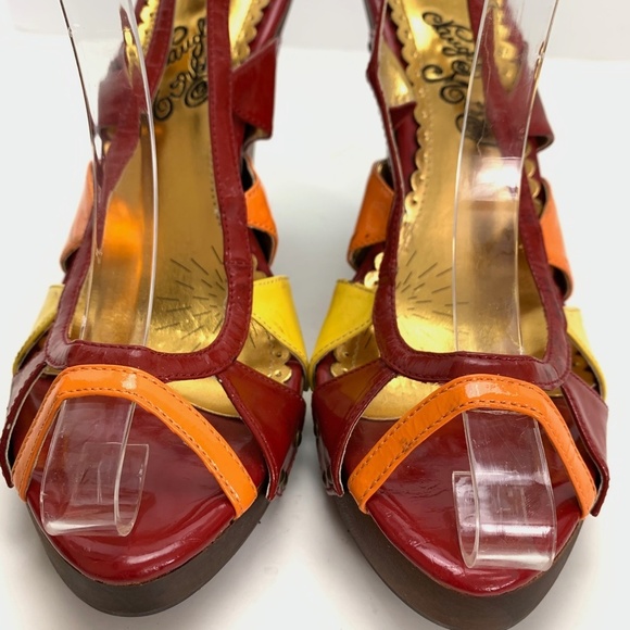 NAUGHTY MONKEY Wedge Patent Leather Heels Shoes 9 - Picture 4 of 16